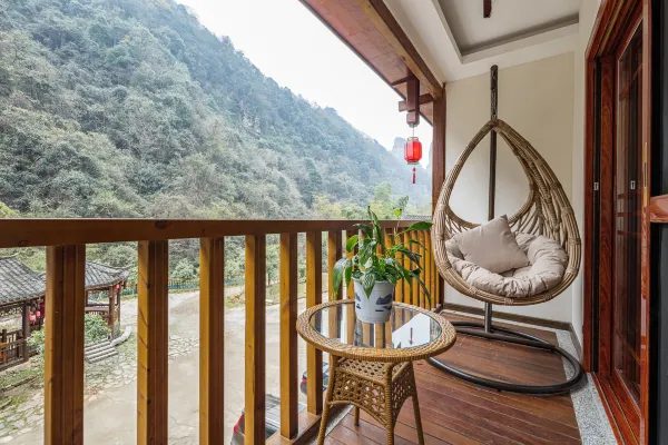 Balcony hanging chair with mountain view at Baofeng Xianju Zhangjiajie