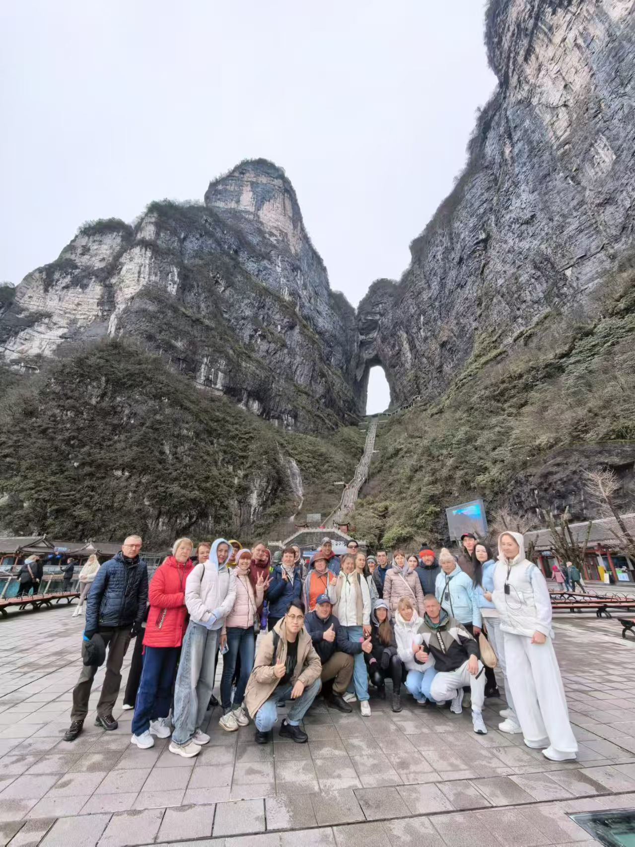 Tianmen Mountain cliffs and walkways in Zhangjiajie